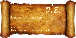 Daczó Eszter névjegykártya